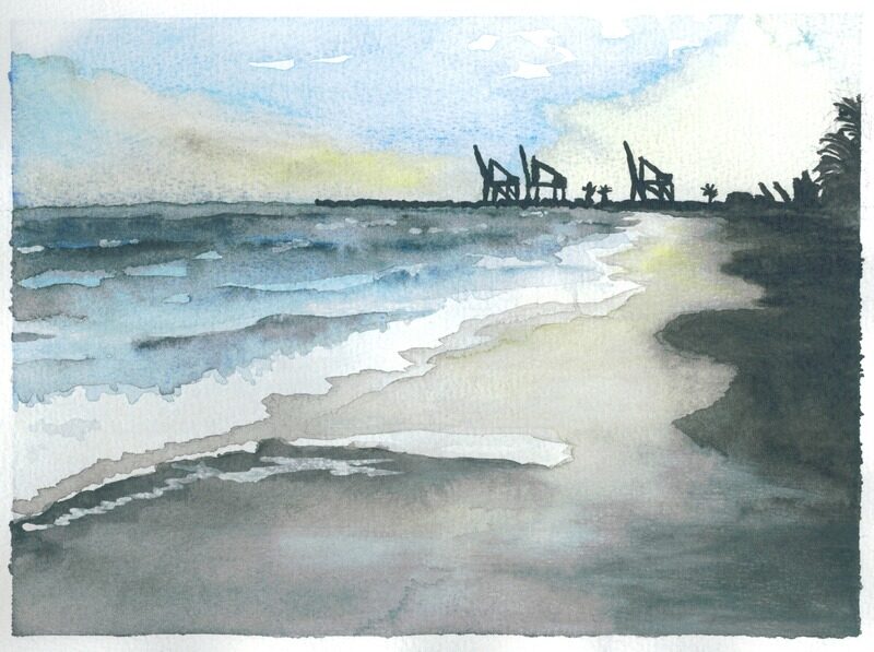 Malága Beach At Dusk